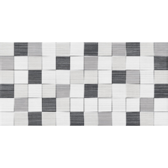 Κεραμικό πλακάκι τοίχου με ανάγλυφη γεωμετρική υφή cubik και γκρι ματ φινίρισμα από τη σειρά Tessile της KEROS.